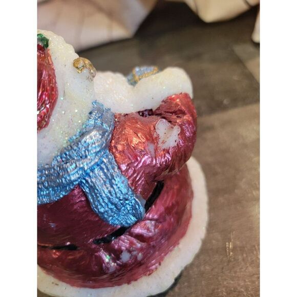 Large Santa Claus wax candle glitter tree Xmas Decor figure - Picture 4 of 6